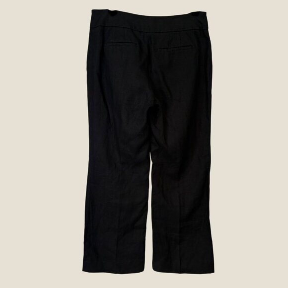 Loft 100% Linen Julie Trouser Wide Leg Black Professional Pants Size 6 - Picture 6 of 10